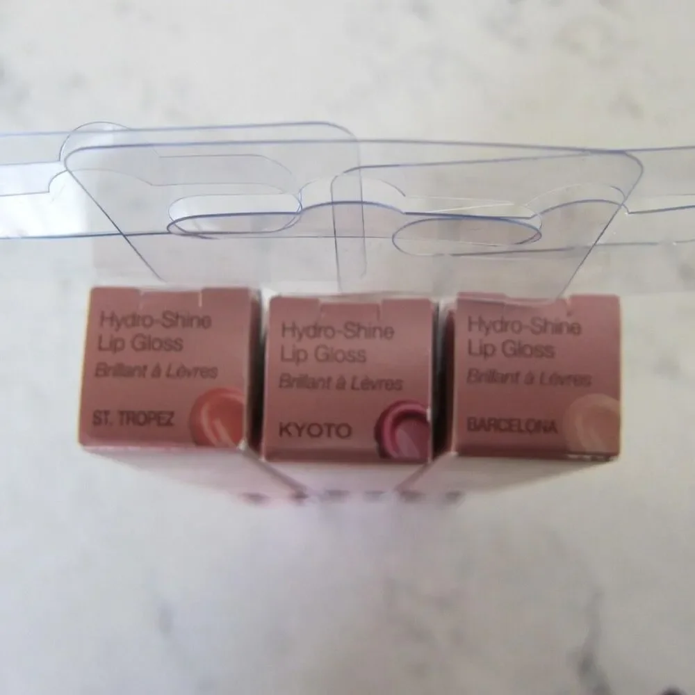 Lot of 3 Mineral Fusion Hydro-Shine Lip Gloss St. Tropez, Kyoto, & Barcelona